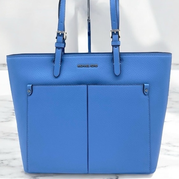 Michael Kors Jet Set Medium Pocket Tote Bag South Pacific Blue - Picture 1 of 12